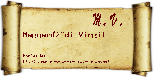 Magyaródi Virgil névjegykártya